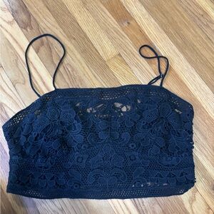 Free People Navy Lace Camisole Top